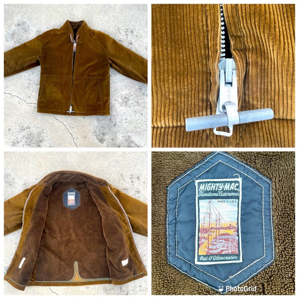 Vtg. 60's Mighty Mac Corduroy Sherpa Lined Mens Jacket